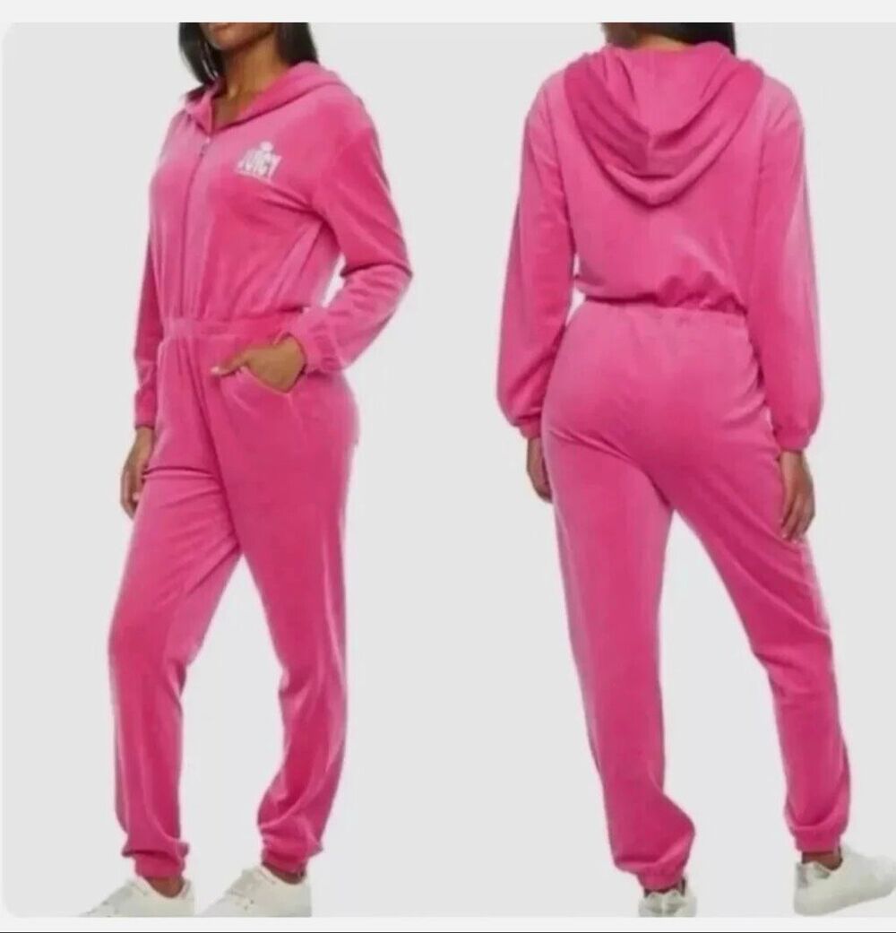 Y2K Juicy couture velour one piece hooded suit size xs